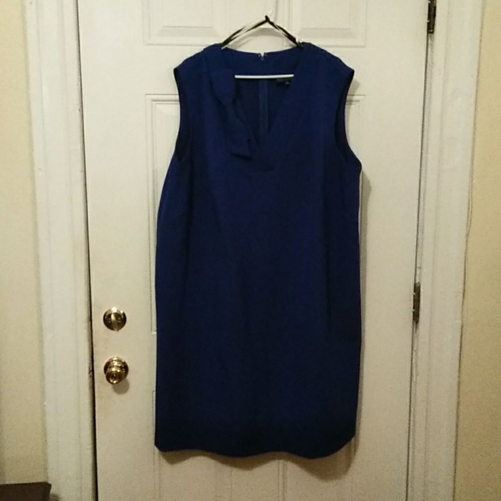 Eloquii blue dress with bow accent